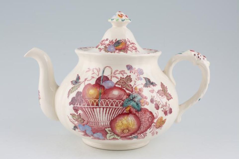 Masons Fruit Basket - Pink Teapot large 2 1/2pt