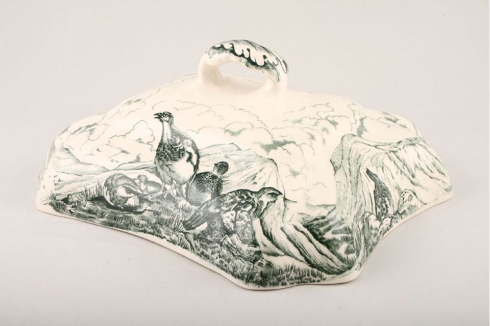 Masons Game Birds - Grey and Green Vegetable Tureen Lid Only