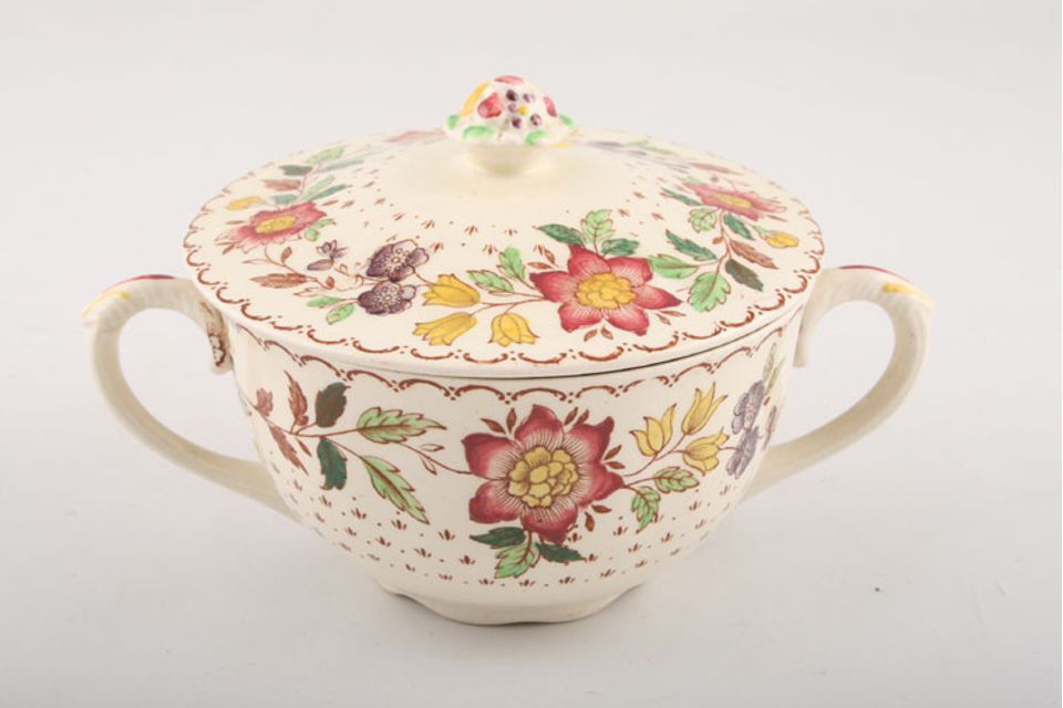 Masons Arbor - Brown Border Soup Cup With two handles and lidded