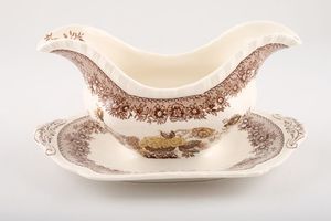 Masons Ascot - Brown Sauce Boat and Stand Fixed