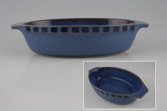 Denby Reflex Entrée Blue - Small Oval Dish. Squared ends. 8 3/4"