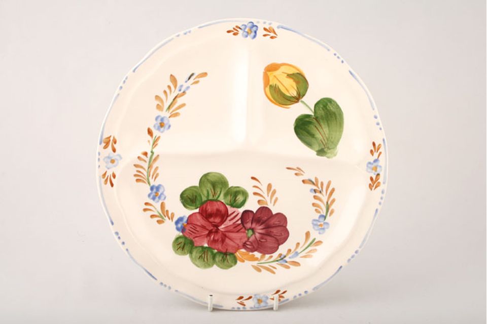 Simpsons Belle Fiore Serving Dish Round, shallow triple dish 9 7/8"