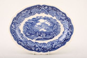 Masons Vista - Blue Oval Plate Oval meat plate 10"