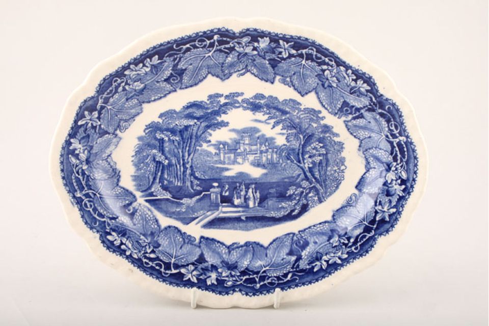 Masons Vista - Blue Oval Platter 13 1/2"