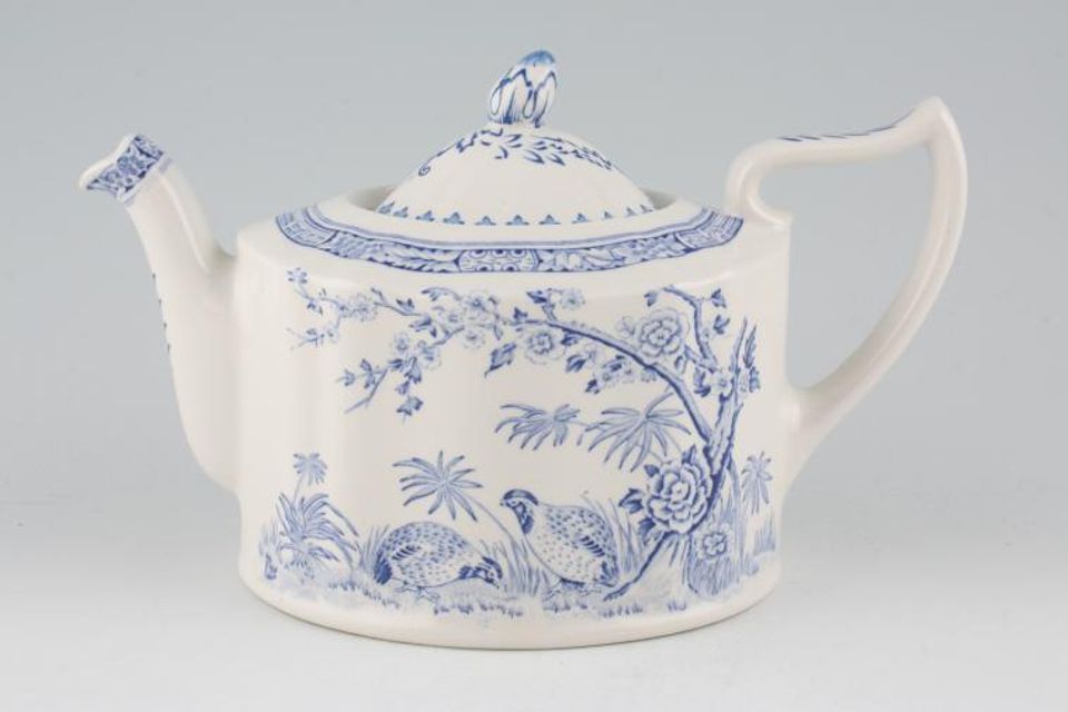 Masons Quail - Blue Teapot Large