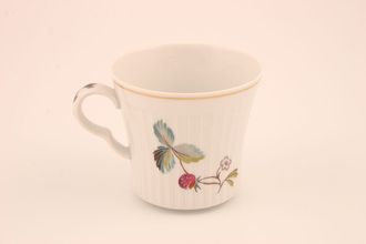 Royal Worcester Strawberry Fair - Fluted - Porcelain - Gold Rim Teacup 3 1/4" x 3"