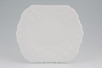 Shelley Dainty White Cake Plate Square.Pointed petals 9 5/8"
