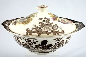 Palissy Game Series - Birds Vegetable Tureen with Lid round - lidded - eared - pheasant/woodcock 2pt