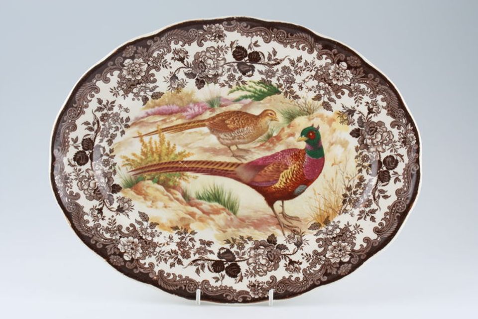 Palissy Game Series - Birds Oval Platter pheasant 14"