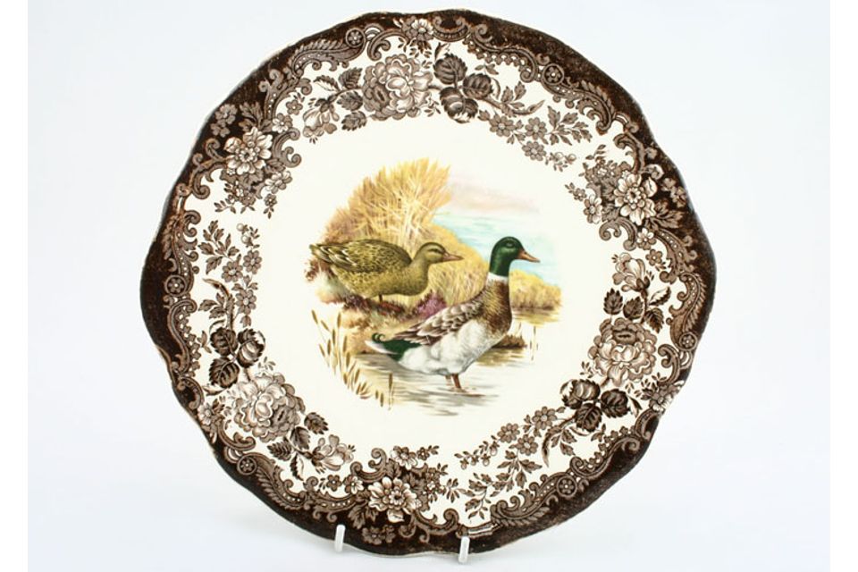 Palissy Game Series - Birds Cake Plate round - eared - mallard 10 1/4"