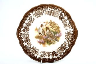 Palissy Game Series - Birds Cake Plate round - eared - partridge 10 1/4"