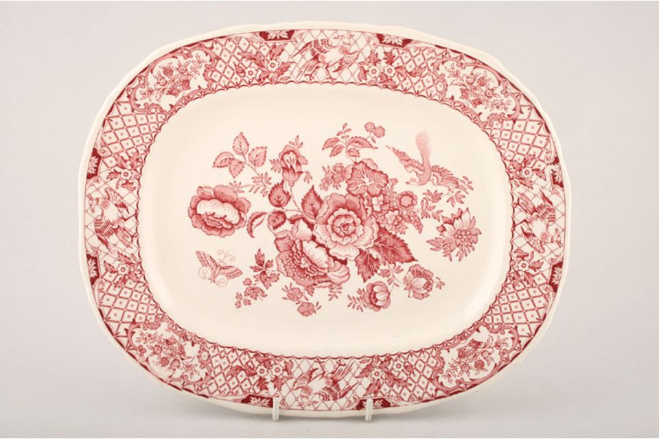 Masons Stratford - Pink Platter Oblong meat plate 12"