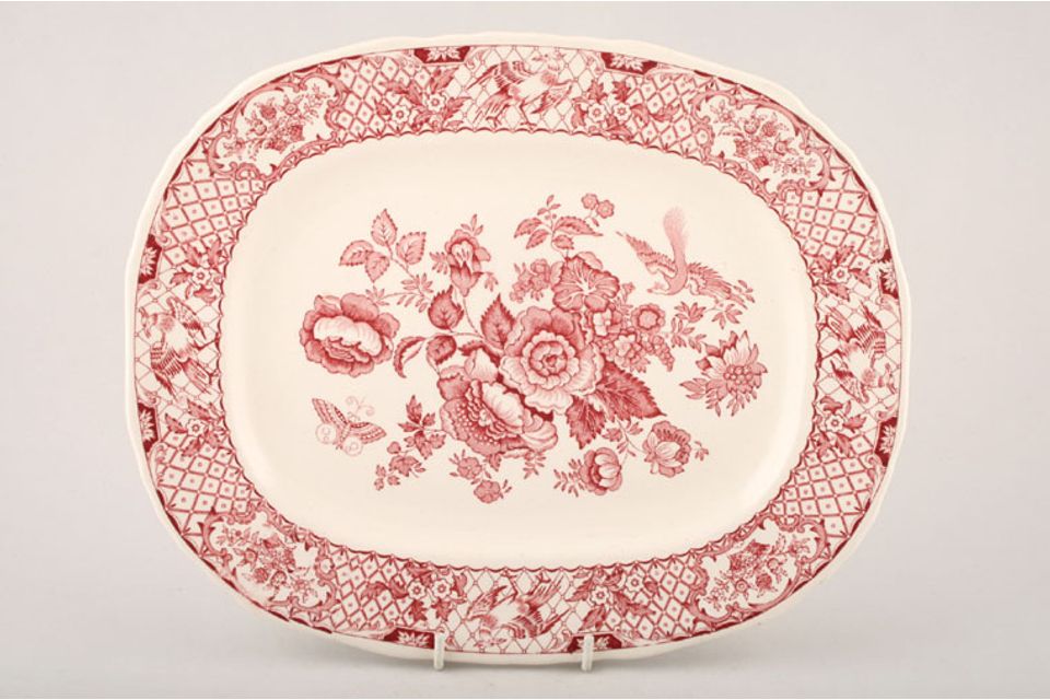 Masons Stratford - Pink Platter Oblong meat plate 13 1/4"