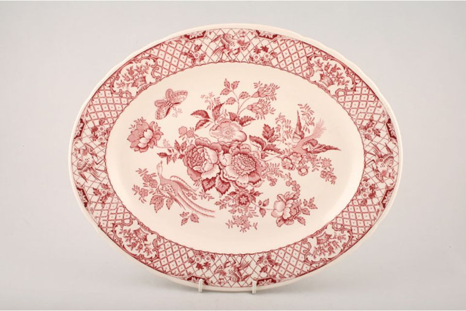 Masons Stratford - Pink Oval Platter 14"