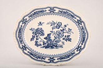Masons Manchu - Blue Oval Platter 13 1/4"