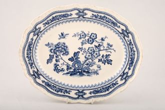 Masons Manchu - Blue Oval Platter 15 1/4"