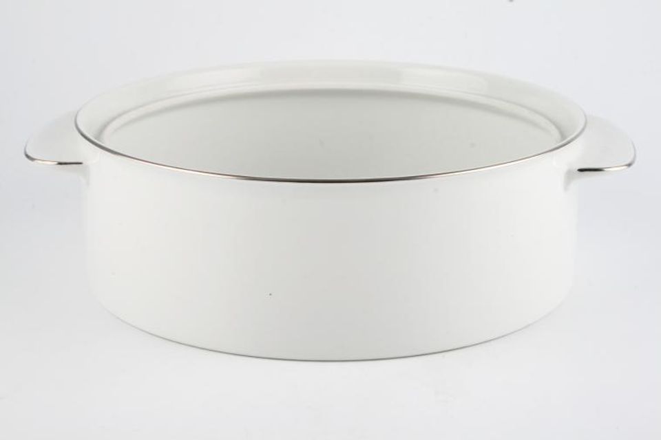 Thomas Medaillon Platinum Band - White with Thin Silver Line Vegetable Tureen Base Only 2pt