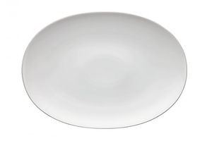 Thomas Medaillon Platinum Band - White with Thin Silver Line Oval Platter