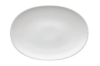 Thomas Medaillon Platinum Band - White with Thin Silver Line Oval Platter 15"