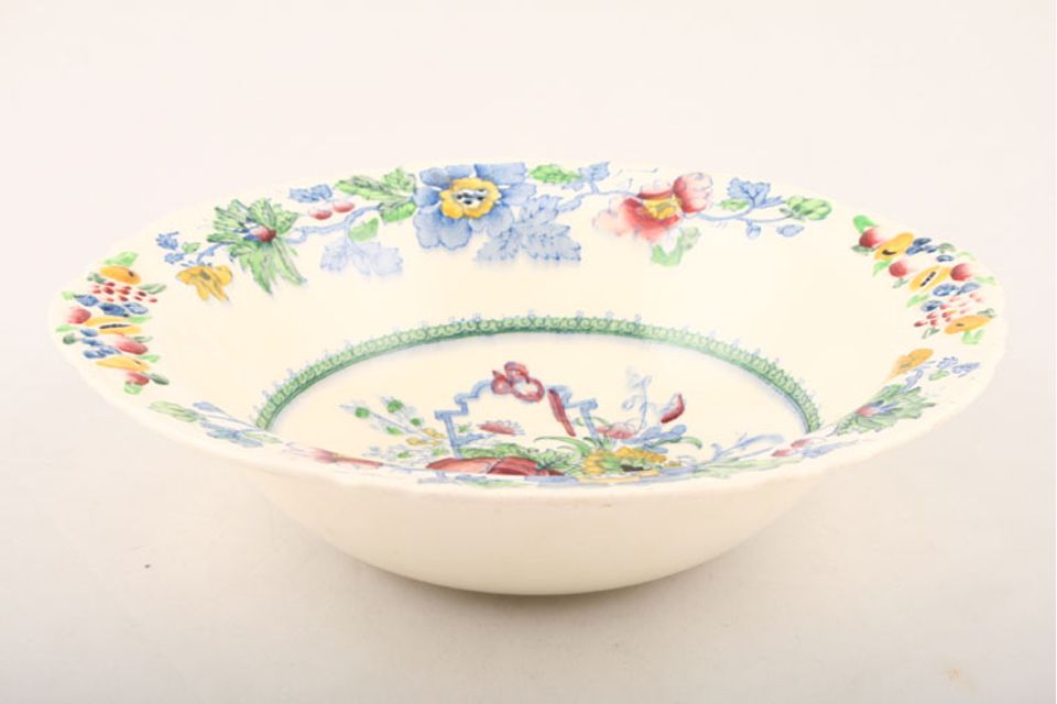 Masons Strathmore - Pink + Blue Salad Bowl Eared salad/fruit bowl with rim 9 1/2"