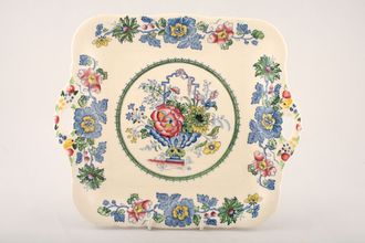 Masons Strathmore - Pink + Blue Cake Plate Square eared
