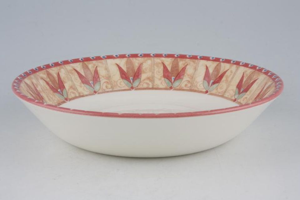 Johnson Brothers Papyrus Soup / Cereal Bowl 1 1/2" deep with pattern border inside 7 3/8"