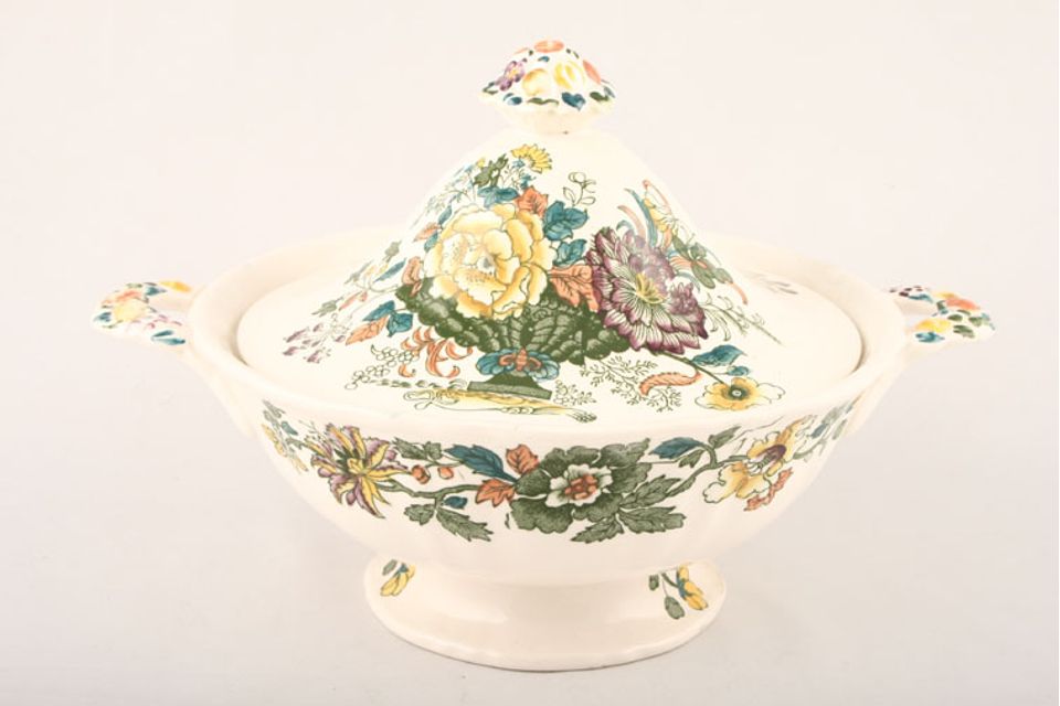 Masons Strathmore - Green + Yellow Vegetable Tureen with Lid Domed