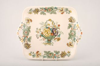 Sell Masons Strathmore - Green + Yellow Cake Plate Square eared 10 3/4"