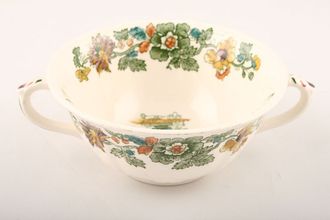 Sell Masons Strathmore - Green + Yellow Soup Cup Centre pattern inside bowls with two handles