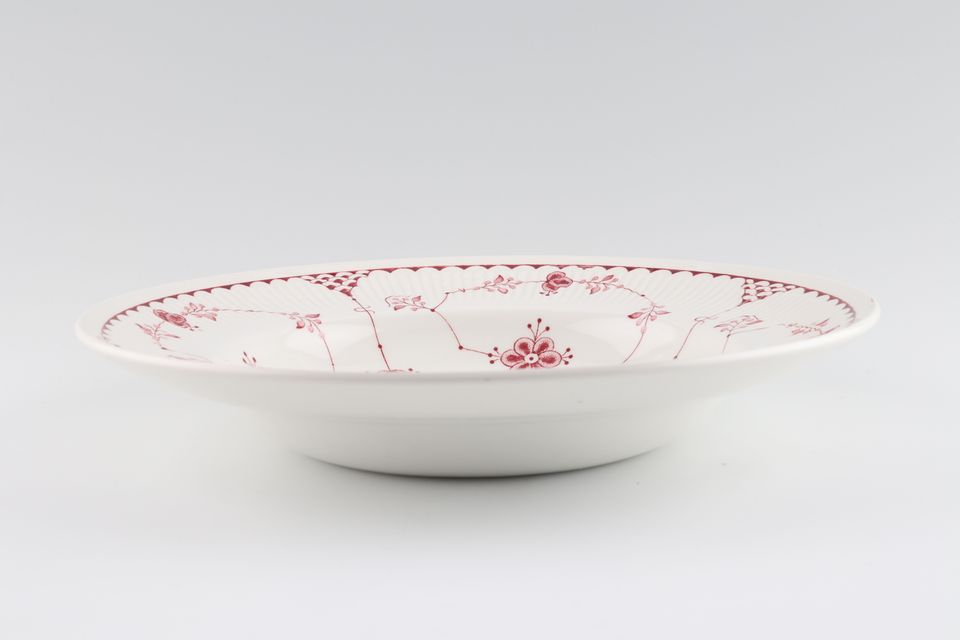 Furnivals Denmark - Pink Rimmed Bowl Rimmed soup plates 9"