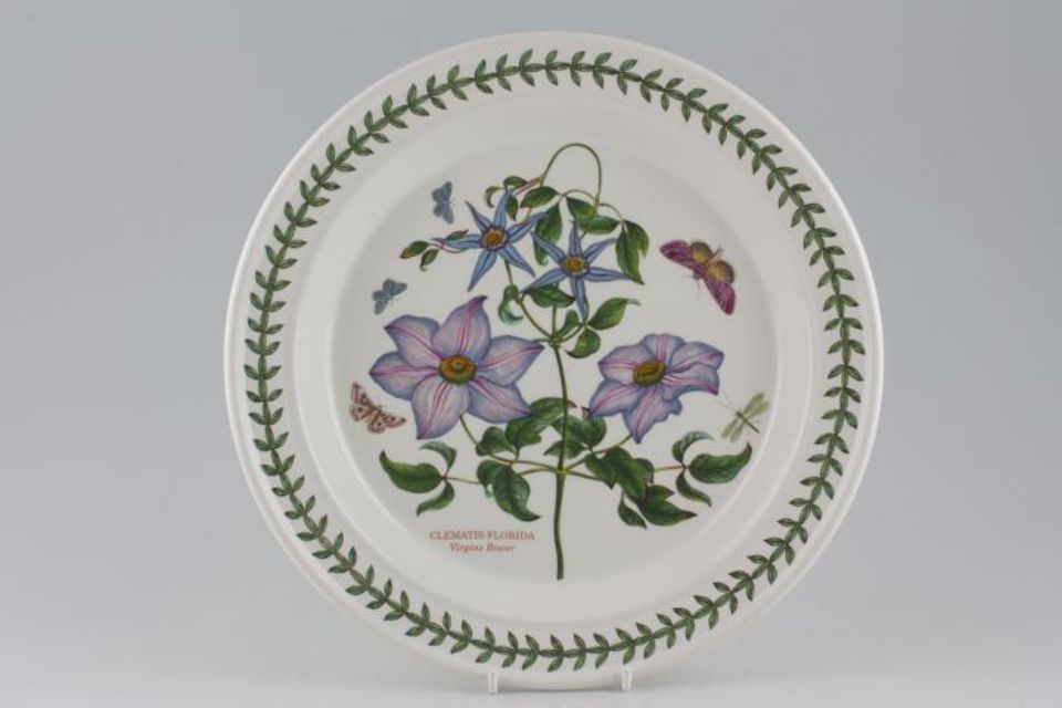 Portmeirion Botanic Garden Dinner Plate Clematis Florida - Virgins Bower - named 10 1/2"