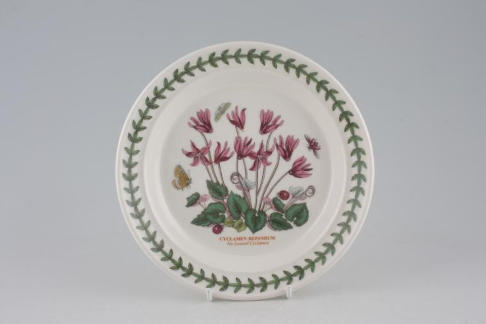 Portmeirion Botanic Garden Tea / Side Plate Cyclamen Repandum - Ivy Leaved Cyclamen - named 7 1/4"