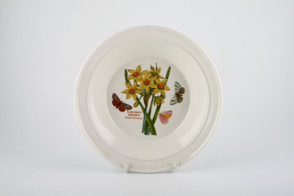 Portmeirion Botanic Garden Rimmed Bowl Narcissus Minimus - Small Narcissus - named - no pattern on rim 8 1/2"