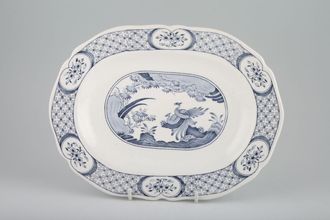 Furnivals Old Chelsea - Blue Oval Plate 10 3/4"