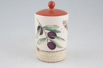 Wedgwood Sarah's Garden - Cream and Terracota Storage Jar + Lid Cream - Size represents height. 4"