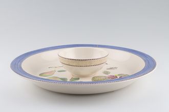 Wedgwood Sarah's Garden Serving Dish Blue - Condiment Tray with chip 'n' dip/hors d'oeuvres bowl 13 3/4"