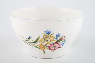 Sell Shelley Wild Flowers - Blue Edge Sugar Bowl - Open (Tea) round - fluted rim 4 1/2"