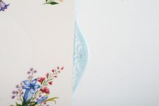 Shelley Wild Flowers - Blue Edge Cake Plate square - eared 9 1/2" thumb 2
