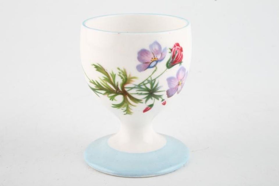 Shelley Wild Flowers - Blue Edge Egg Cup footed 1 7/8" x 2 3/8"
