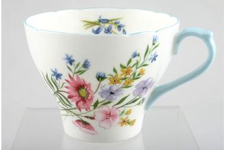 Sell Shelley Wild Flowers - Blue Edge Teacup thin at bottom - fluted rim 3 3/8" x 2 5/8"
