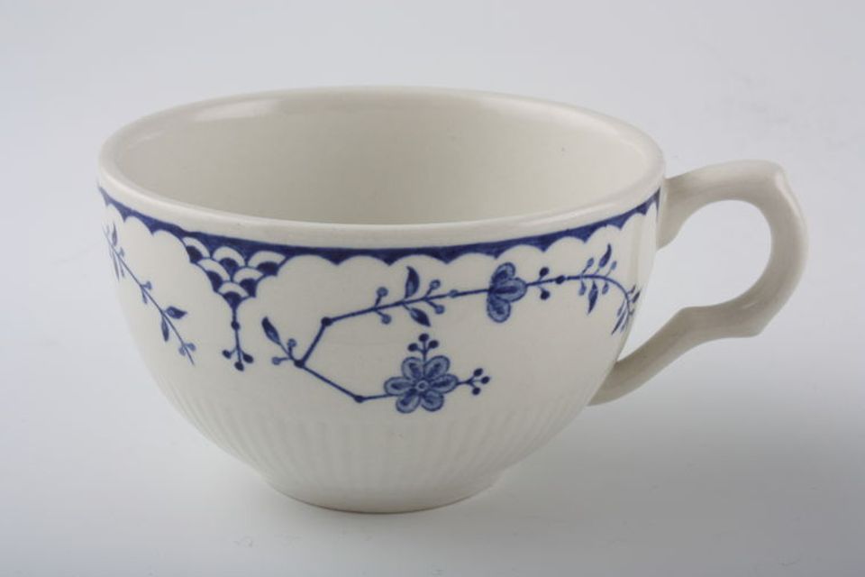 Furnivals Denmark - Blue Teacup no flower inside cup - large opening in handle 3 5/8" x 2 1/4"