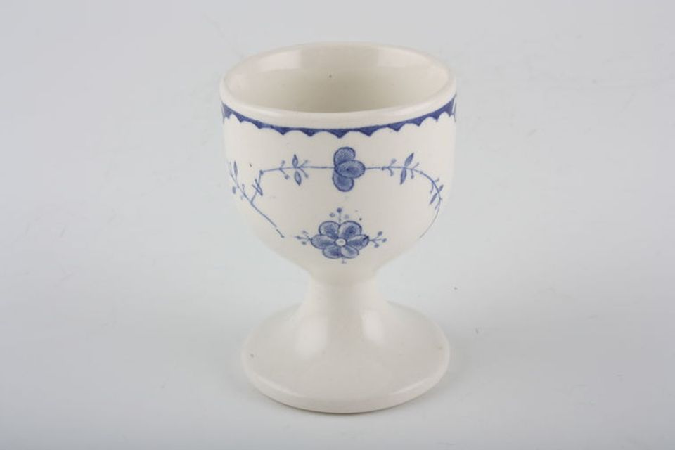 Furnivals Denmark - Blue Egg Cup footed - tall 1 7/8" x 2 5/8"