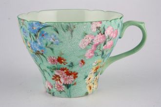 Sell Shelley Melody - Green Edge Teacup fluted rim 3 3/8" x 2 5/8"