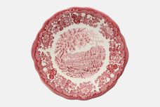 Palissy Avon Scenes - Pink Cake Plate Round - open 10 1/4" thumb 1