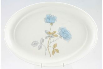Wedgwood Ice Rose Oval Plate Shape 225 - upright flower spray 10"