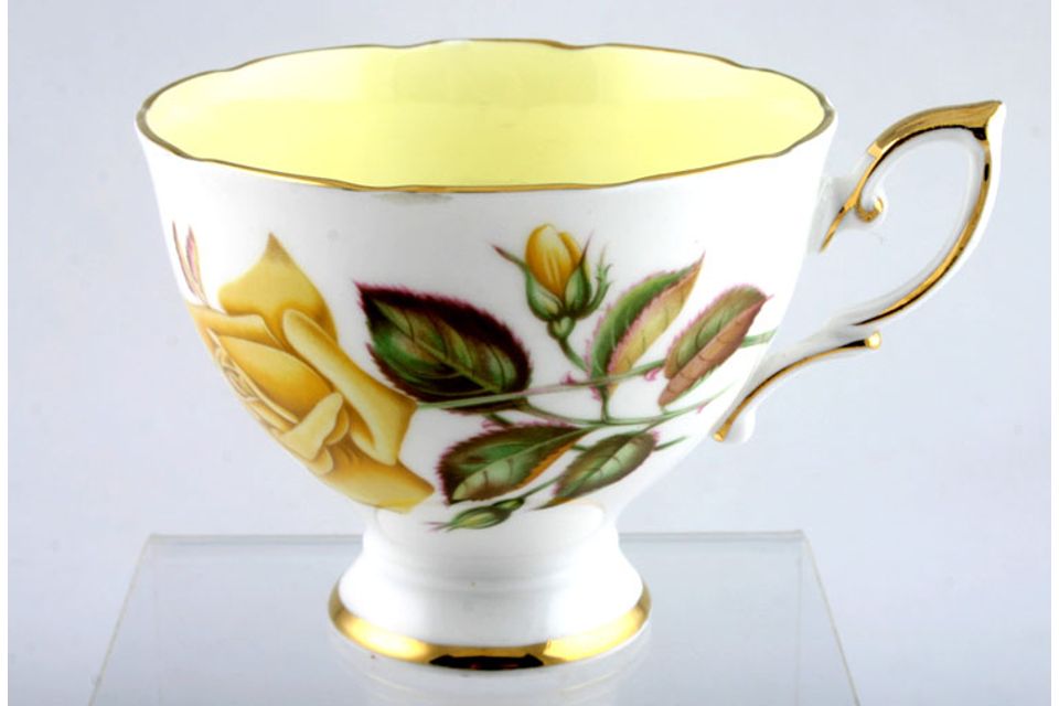 Royal Standard Sunset Teacup yellow inside - wavy rim - footed 3 5/8" x 3"