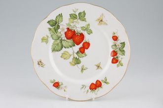 Queens Virginia Strawberry - Gold Edge - Swirl Embossed Salad/Dessert Plate 8 1/4"