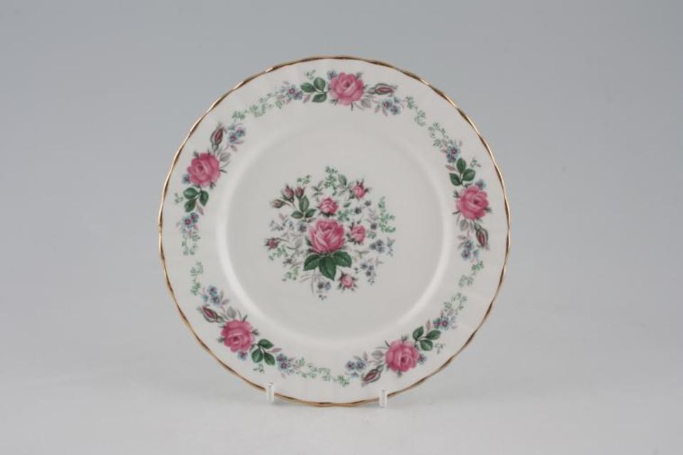 Royal Stafford No Name China 2 - Pink Roses Grey and Green Leaves Tea / Side Plate 6 1/2"