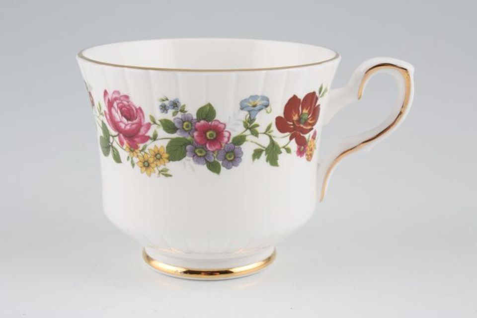 Royal Stafford No Name China 1 - Multi Coloured Flower Garland Gold Edge Teacup 3 1/4" x 2 3/4"