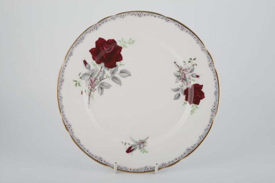 Royal Stafford Roses To Remember - Red Salad/Dessert Plate Scalloped 8 3/8"